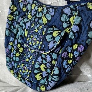 Vera Bradley Indigo Pop Lizzy Crossbody Shoulder Bag Designer Quilted Pre Loved